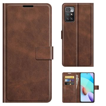 Wallet-style leather case for Xiaomi Redmi 10 Prime / Redmi 10 - Brown