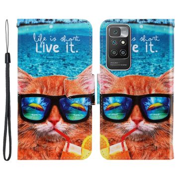 Wonderland Xiaomi Redmi 10 Prime / Redmi 10 flip case - Cat Wearing Sunglasses