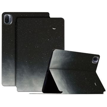 Xiaomi Pad 5 / 5 Pro starry sky pattern leather case - Starry Crescent Moon