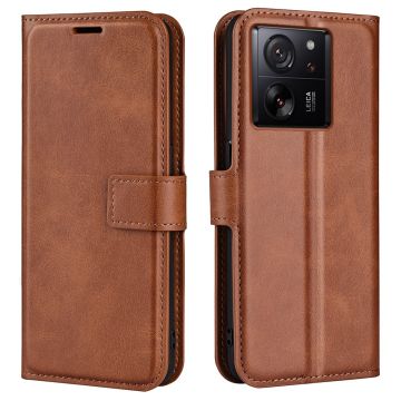 Wallet-style leather case for Xiaomi 13T - Light Brown