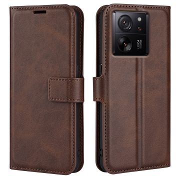 Wallet-style leather case for Xiaomi 13T - Brown