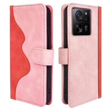 Two-color leather flip case for Xiaomi 13T - Pink