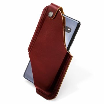 Universal cowhide leather waist phone pouch - Coffee Size: L