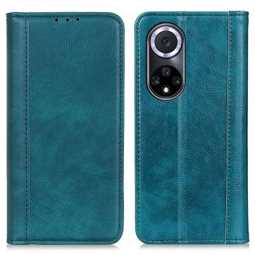 Genuine leather case with magnetic closure for Honor 50 - Green