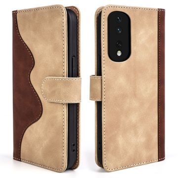 Two-color leather flip case for Honor 80 Pro - Yellow