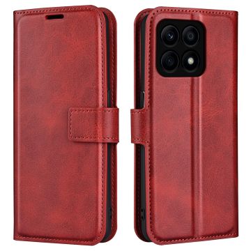 Wallet-style leather case for Honor X8a - Red