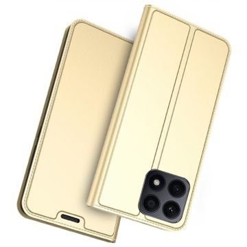 Smooth and thin premium PU leather case for Honor X8a 4G - Gold