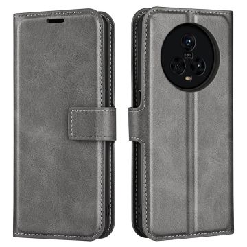 Wallet-style leather case for Honor Magic5 - Grey