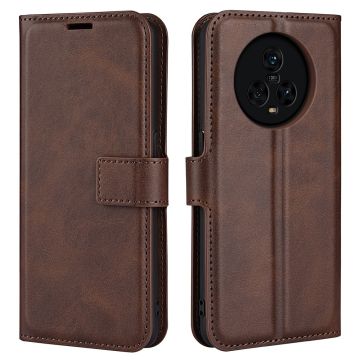 Wallet-style leather case for Honor Magic5 - Brown