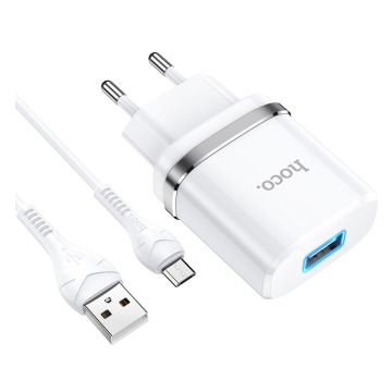 HOCO N1 Ardent single port charger set(for Micro)(EU) - white