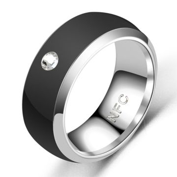 Smart editable stainless steel multifunctional NFC ring - Black / 6#