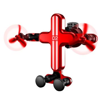 Universal car mount holder + mini fan - Red