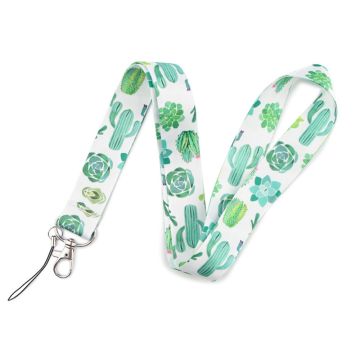 Universal cool pattern phone lanyard - Green Flower and Cactus