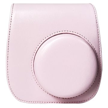 Fujifilm Instax Mini 12 / 11 / 9 / 8 leather cover with strap - Light Pink