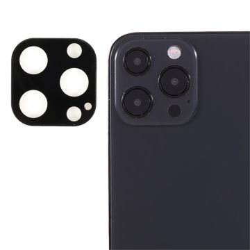 iPhone 13 Pro metal frame tempered glass camera lens protector - Black