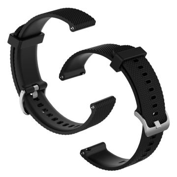 Universal textured silicone watch band - Black / Size: L