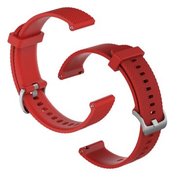 Universal textured silicone watch band - Red / Size: L