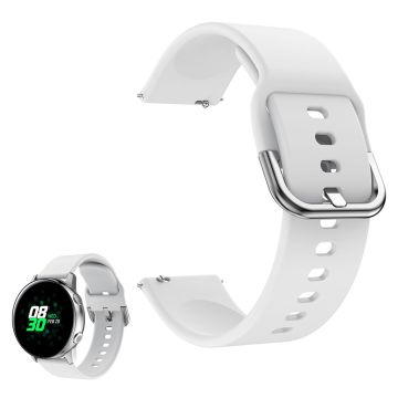 Universal smooth silicone watch band - White