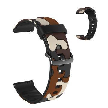 20mm Universal stylish camouflage watch band - Coffee