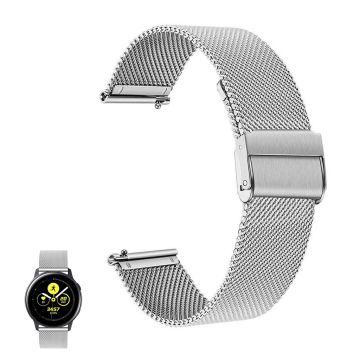 22mm Universal double buckle stainless steel watch band - Silver