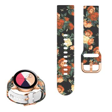 22mm Universal cool pattern silicone watch strap - Blooming Roses