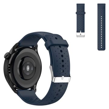 20mm Universal multi hole silicone adjustable watch strap - Navy Blue