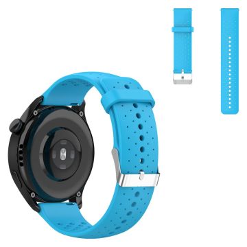 20mm Universal multi hole silicone adjustable watch strap - Sky Blue