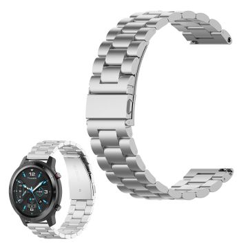 Universal three bead stainless steel watch strap - Silver