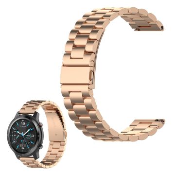 Universal three bead stainless steel watch strap - Rose Gold