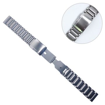 22mm Universal triple bead titanium alloy + stainless steel watch strap - Silver