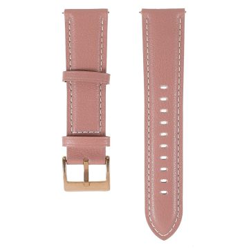 22m Universal quick release genuine leather watch strap - Rose Pink