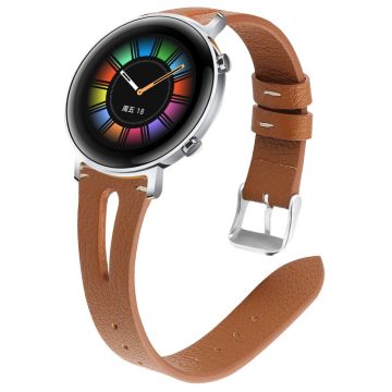 22mm Universal simple genuine leather watch strap - Brown