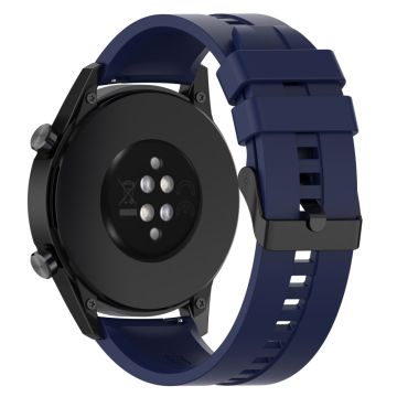 20mm Universal silicone watch strap - Black Steel Buckle / Midnight Blue