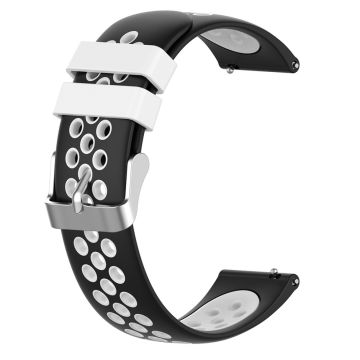 22mm Universal dual color silicone watch strap - Black / White