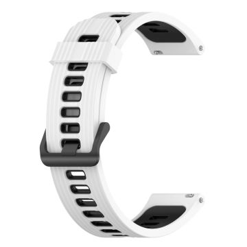 20mm Universal bi-color silicone watch strap - White / Black