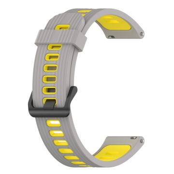 20mm Universal bi-color silicone watch strap - Grey / Yellow