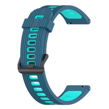 20mm Universal bi-color silicone watch strap - Blue / Teal