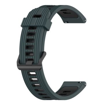 20mm Universal bi-color silicone watch strap - Olive Green / Black