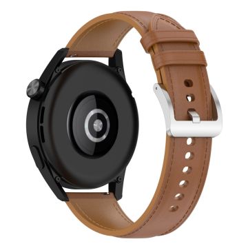 22mm Universal stitching line style cowhide watch strap - Light Brown