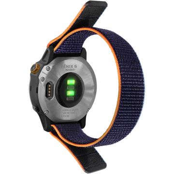 22mm Universal nylon loop fastener watch strap - Navy Blue