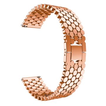 22mm Universal stainless steel honeycomb style watch strap - Rose Gold