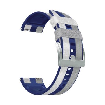 22mm Universal three color design silicone watch strap - Grey / Blue / White