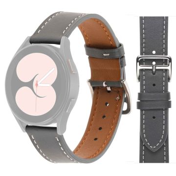 20mm Universal textured genuine leather watch strap - Grey