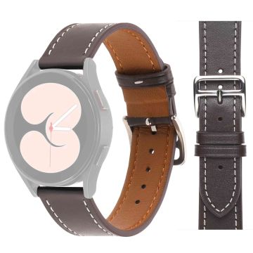 20mm Universal textured genuine leather watch strap - Coffee