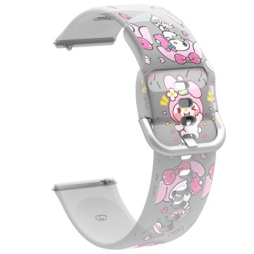 20mm Universal pattern printed silicone watch strap - Cute Rabbit