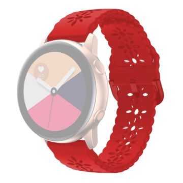 20mm Universal plum blossom silicone watch strap - Red