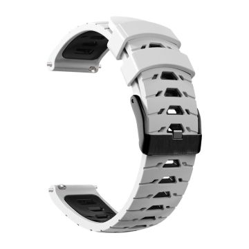 20mm Universal dual color silicone watch strap - White / Black