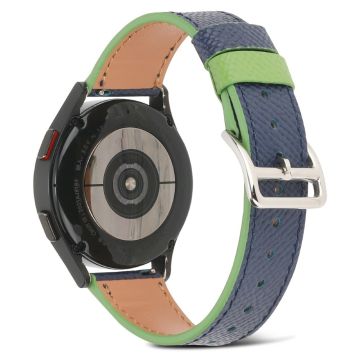 20mm Universal color spliced genuine leather watch strap - Midnight Blue