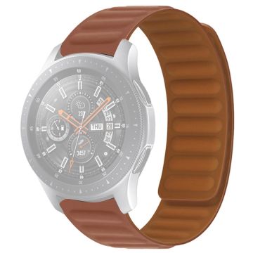 20mm Universal silicone magnetic lock watch strap - Brown