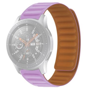 20mm Universal silicone magnetic lock watch strap - Light Purple